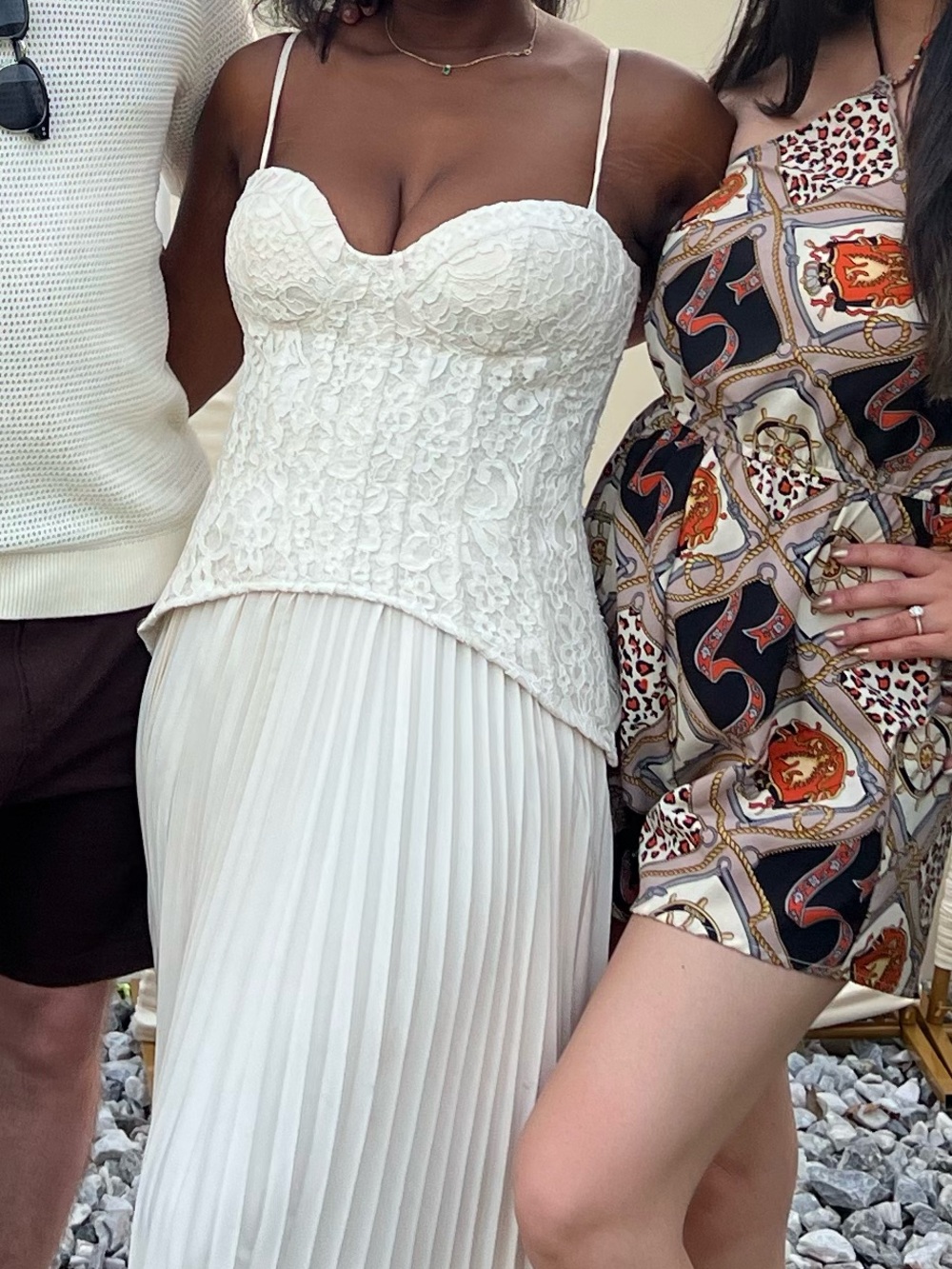 Elegant Ivory Pleated Corset Gown - Picture 8 of 8